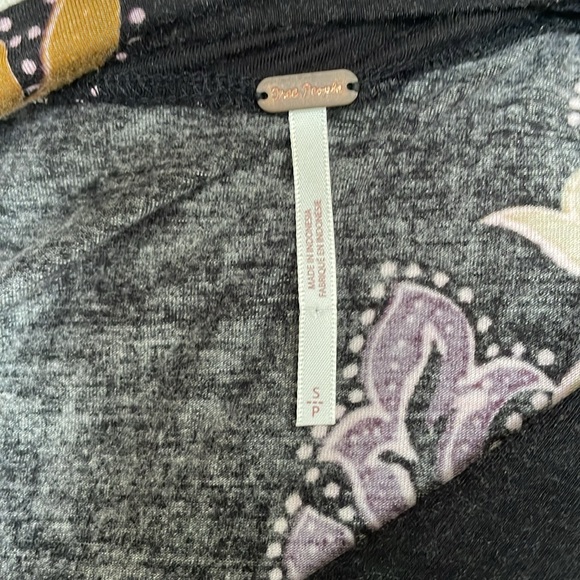 Free People Boho Paisley Printed Kimono Sleeve Top - S - Picture 10 of 12